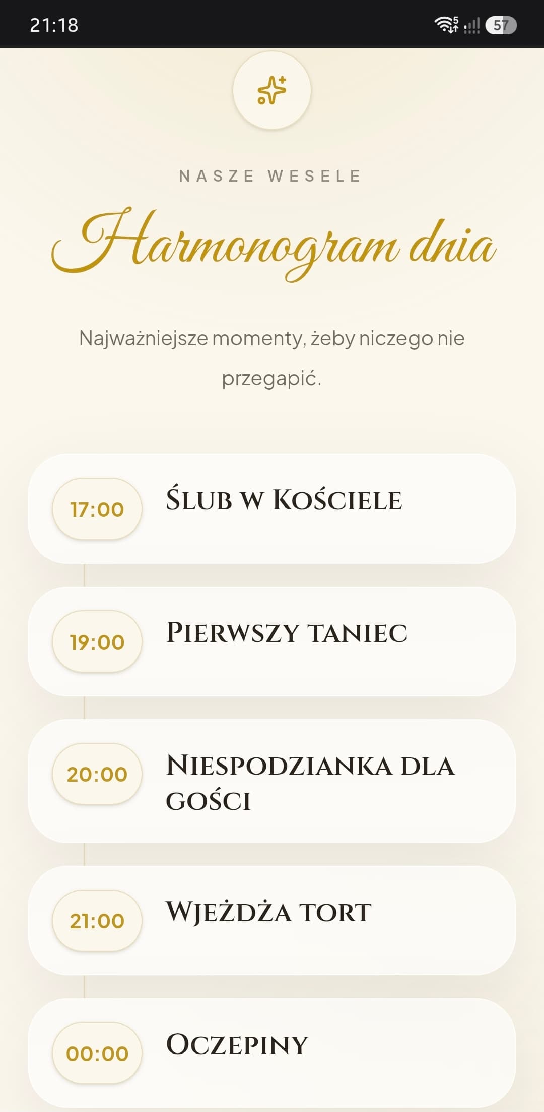 Planowanie harmonogramu wesela